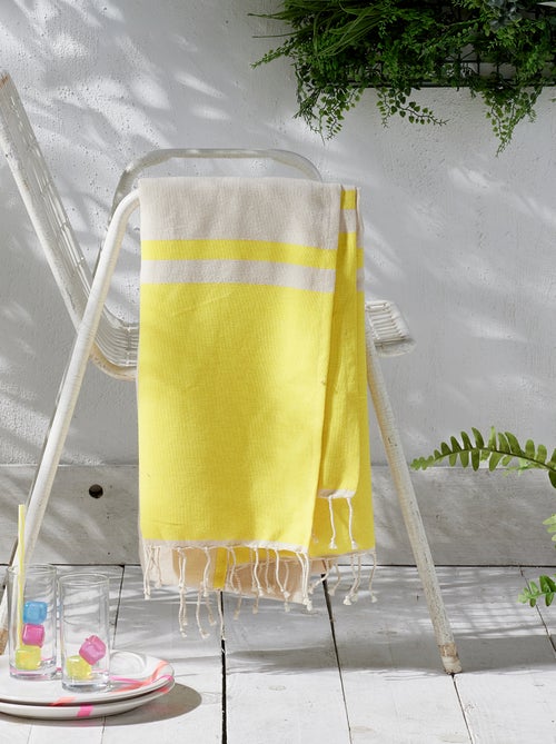 Fouta avec franges (100x190 cm) - Kiabi
