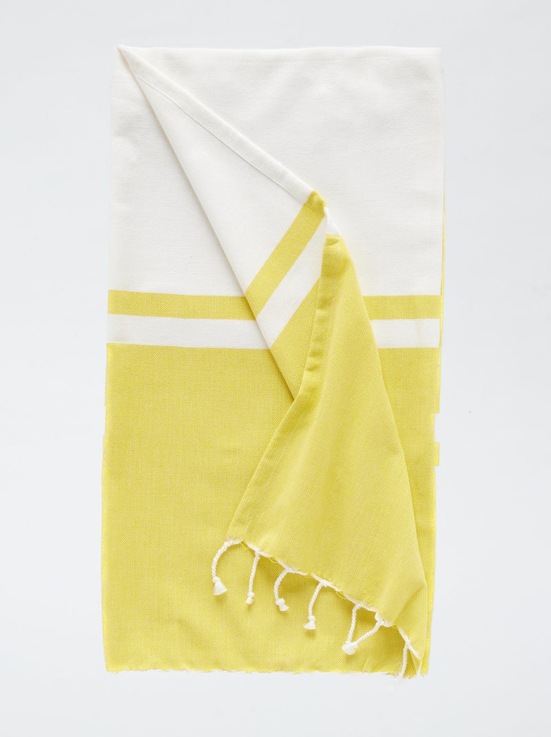 Fouta avec franges (100x190 cm) JAUNE - Kiabi