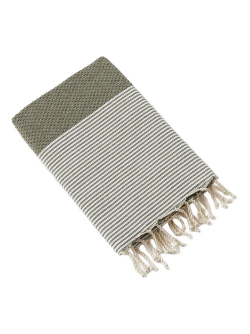 Fouta avec franges 100x200 cm Coton Rina - Kiabi