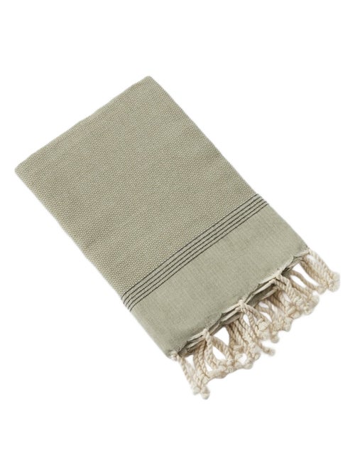 Fouta avec franges 100x200 cm Coton Suly - Kiabi