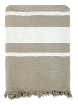 Fouta doublée éponge Beige 90x170 340g/m² - Caraibes Taupe
