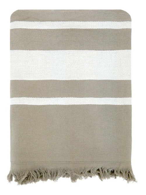 Fouta doublée éponge Beige 90x170 340g/m² - Caraibes Taupe - Kiabi