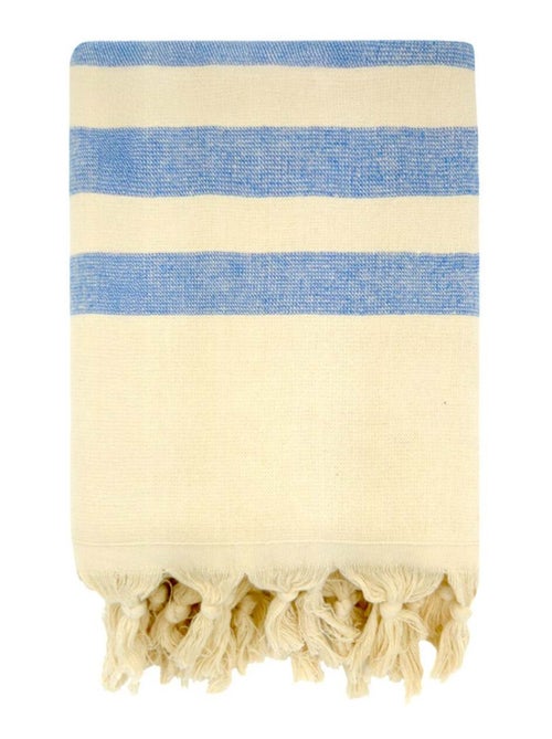 Fouta doublée éponge Bleu 90x160 340g/m² - Fidji Royal - Kiabi