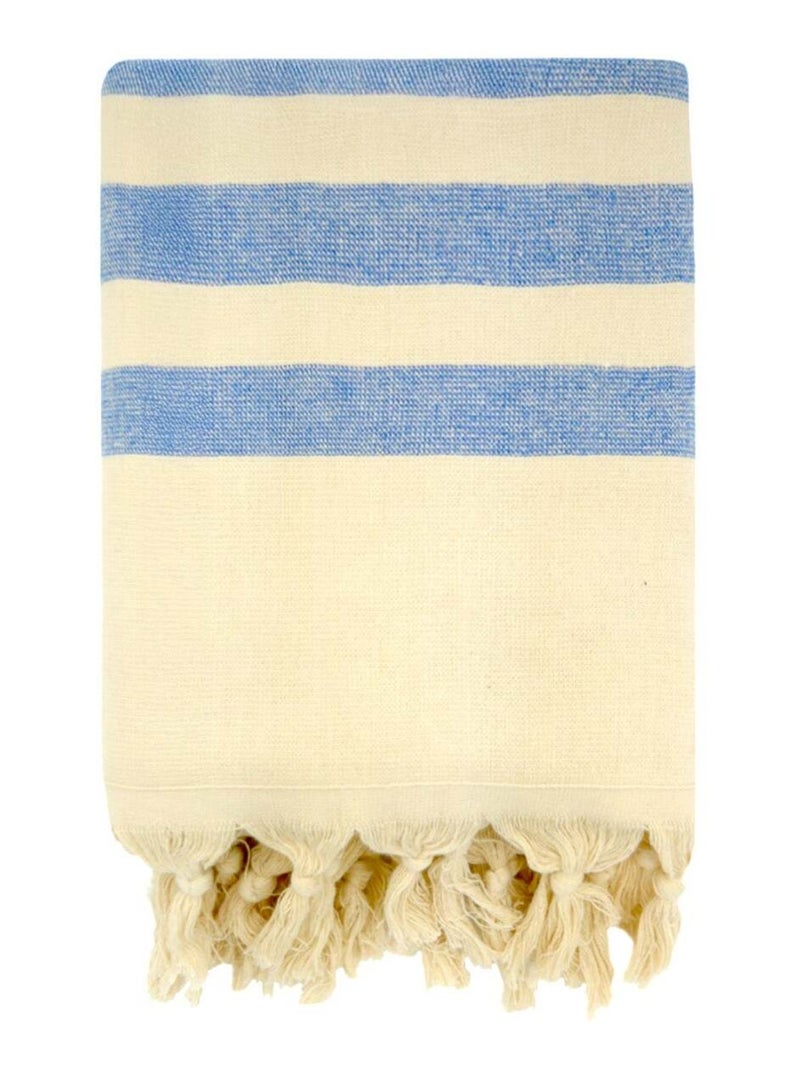 Fouta doublée éponge Bleu 90x160 340g/m² - Fidji Royal Bleu - Kiabi