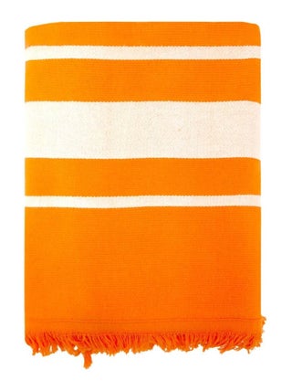 Fouta doublée éponge Orange 90x170 340g/m² - Caraibes Mandarine