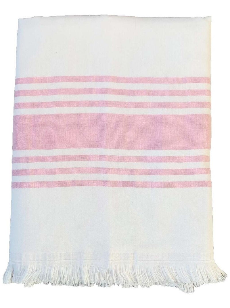 Fouta doublée éponge Rose 140x180 380g/m² - Karabuk Fuchsia XL Rose - Kiabi