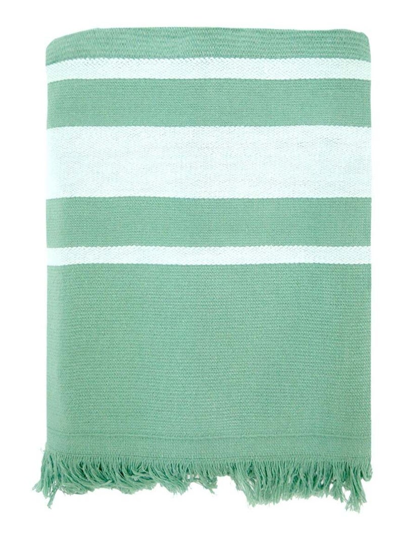 Fouta doublée éponge Vert 90x170 340g/m² - Caraibes Fougere Vert - Kiabi