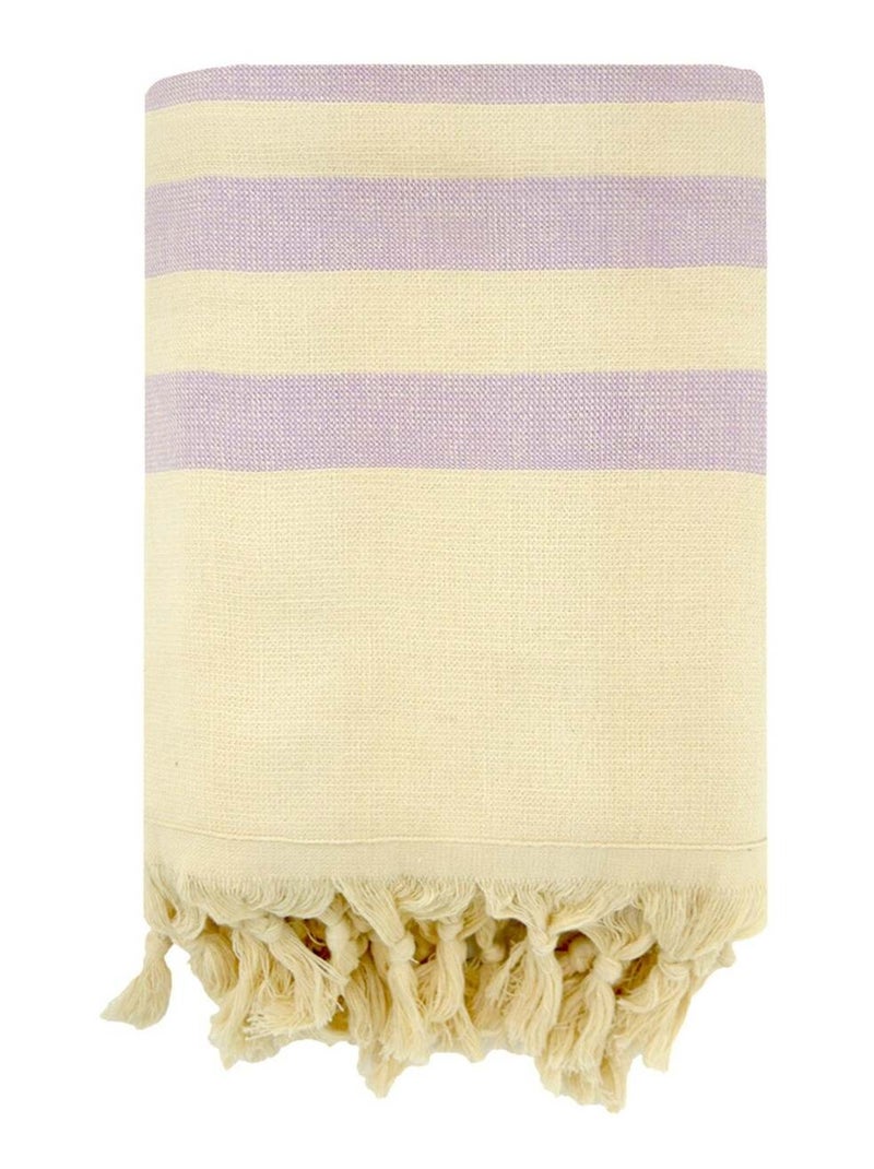 Fouta doublée éponge Violet 90x160 340g/m² - Fidji Lilas Violet - Kiabi