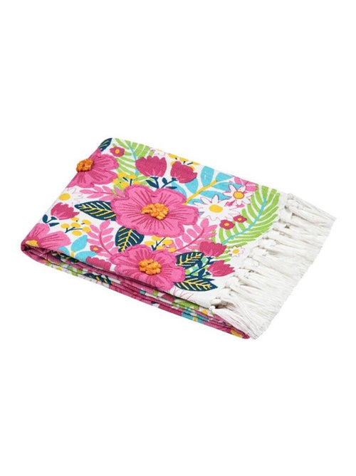 Fouta Fleurs Tropicales – 90x180 cm - Kiabi