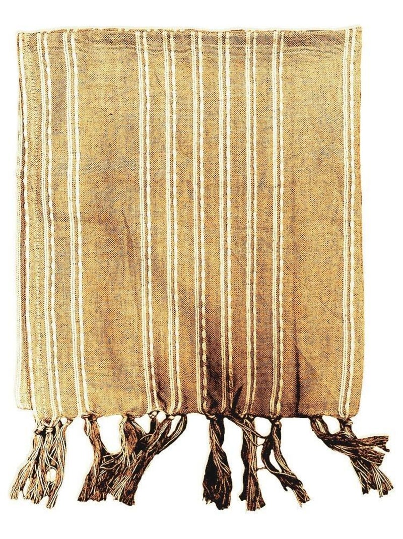 fouta imprimé rayures 'DESERT CHIK' 'TODAY' Jaune - Kiabi