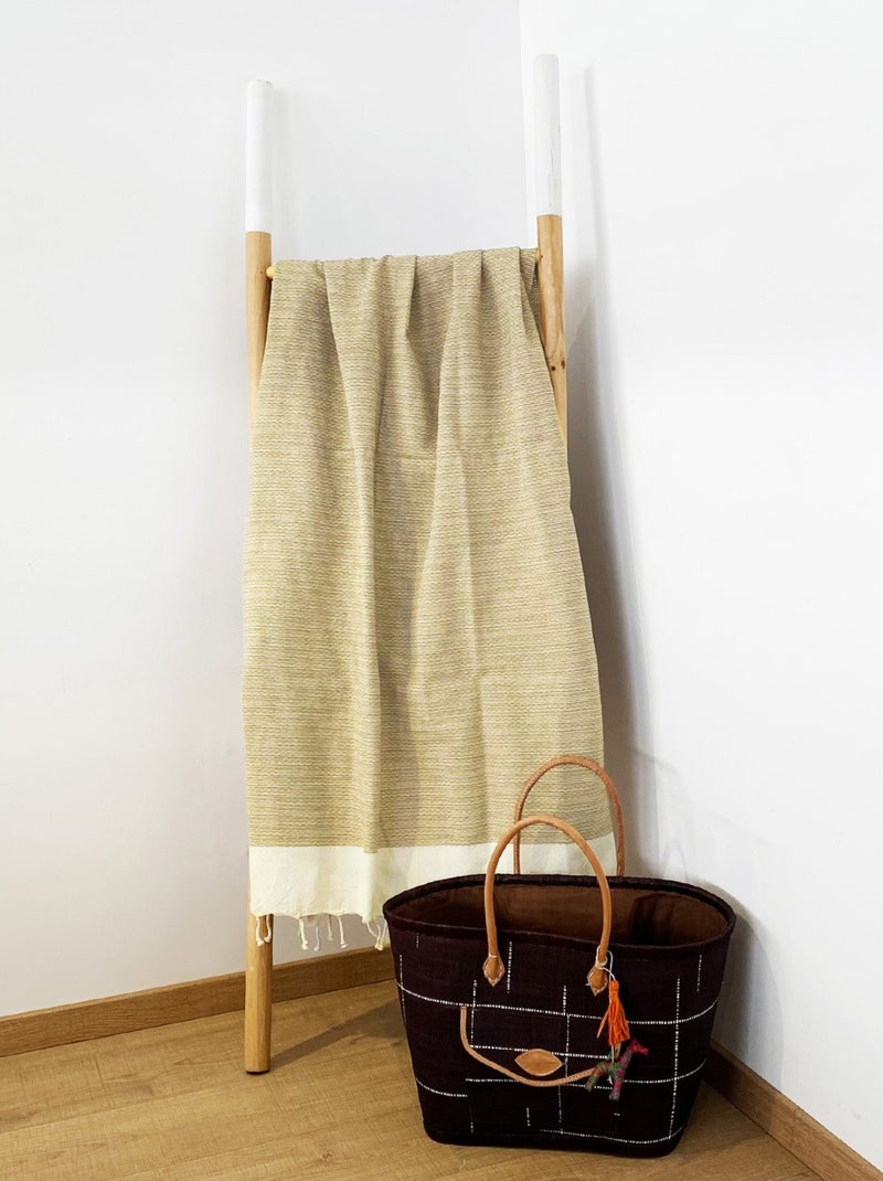 Fouta nid d'abeille traditionnelle Beige 200x200 190g/m² - Athena Taupe XL Beige - Kiabi