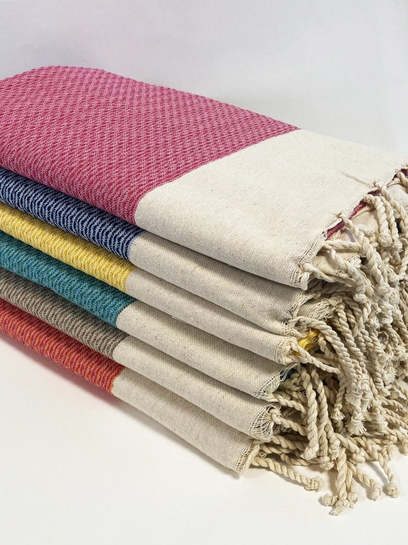 Fouta nid d'abeille traditionnelle Beige 200x200 190g/m² - Athena Taupe XL Beige - Kiabi