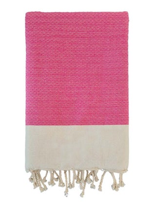 Fouta nid d'abeille traditionnelle Rose 200x200 190g/m² - Athena Fuchsia XL