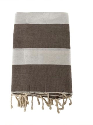 Fouta plate traditionnelle Beige 100x200 190g/m² - Transat Taupe