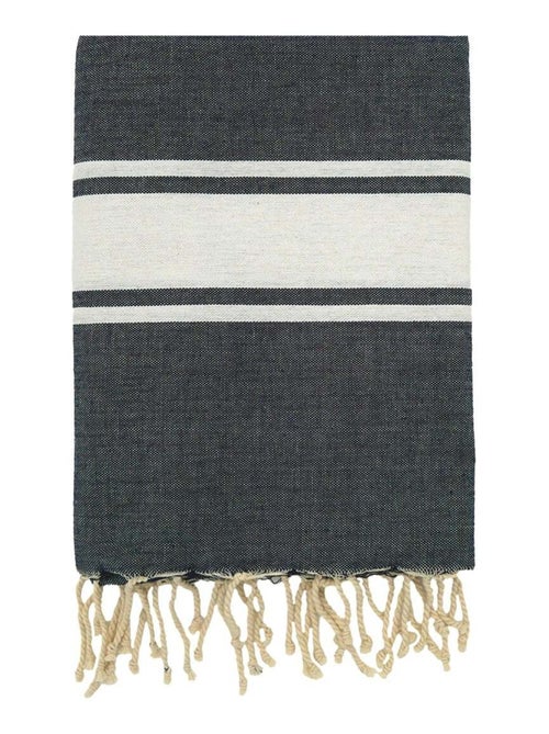 Fouta plate traditionnelle Bleu 100x200 190g/m² - Kozo Bleu Marine - Kiabi