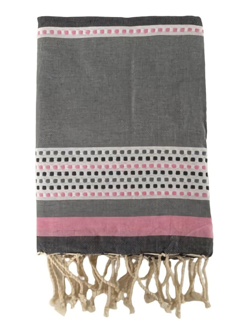 Fouta traditionnelle Banado Rose 100x200 190g/m² Rose - Kiabi
