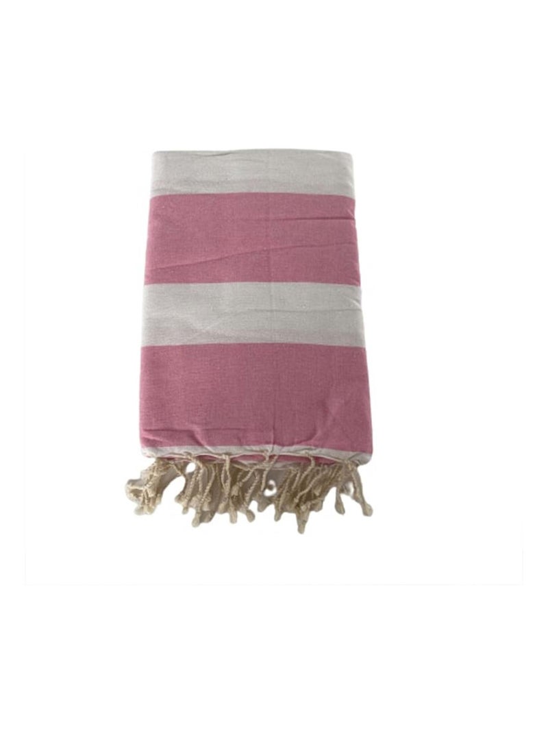 Fouta traditionnelle Transat Rose 100x200 190g/m² Rose - Kiabi