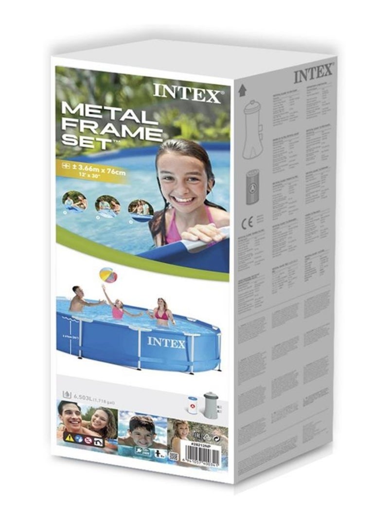 Frame Pool Set Rondo Ø 366 x 76 cm Bleu - Kiabi