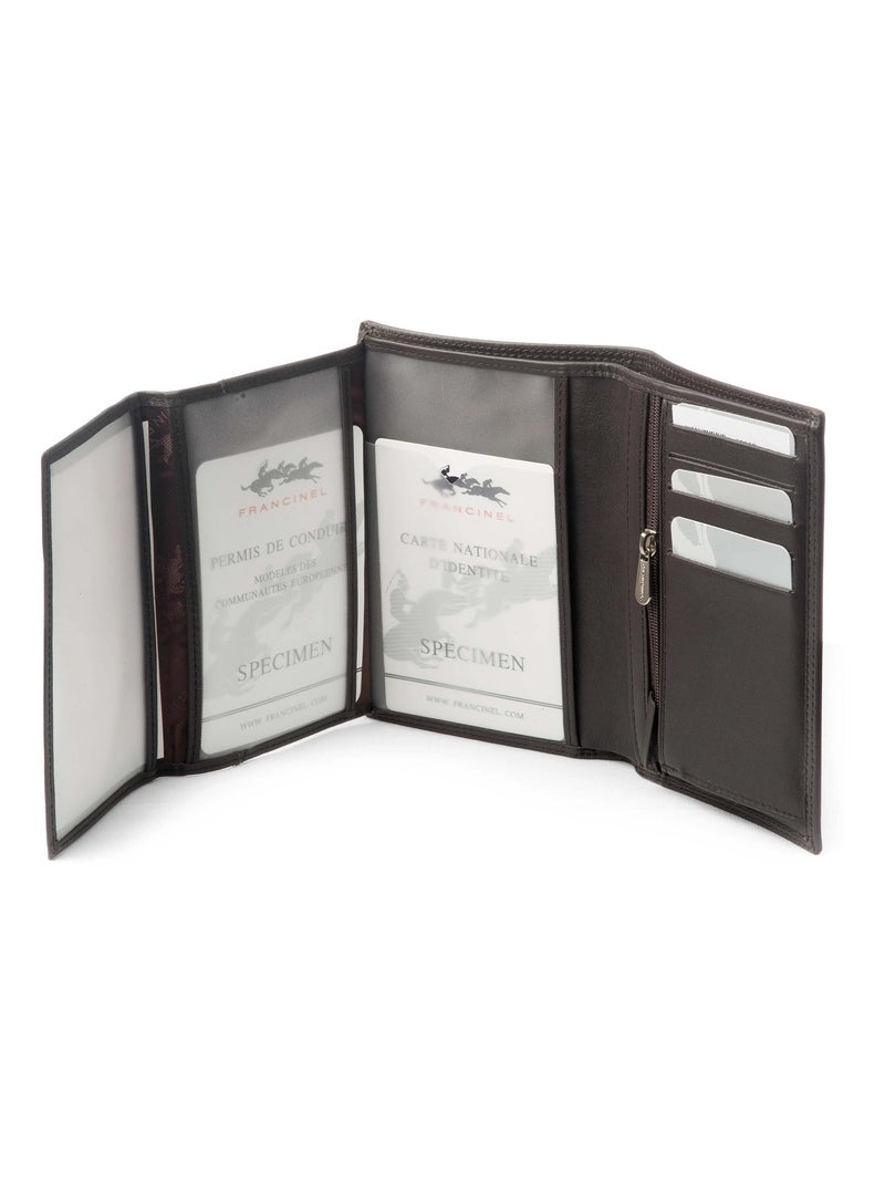 Francinel Portefeuille Cuir 3 Volets Venise 37 Marron - Kiabi