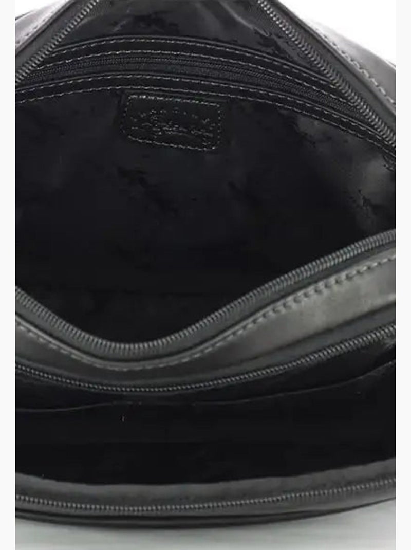 Francinel Sacoche cuir Lawton Noir - Kiabi