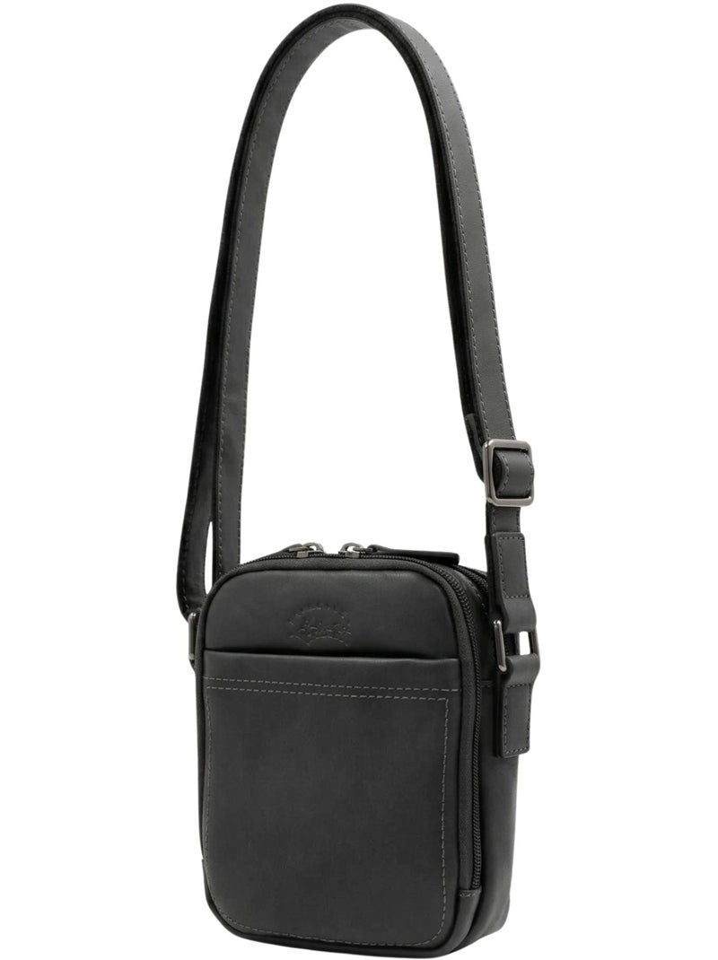 Francinel Sacoche cuir Lawton Noir - Kiabi