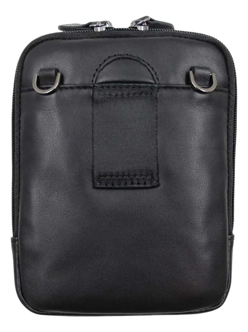 Francinel Sacoche cuir Palerme Noir - Kiabi
