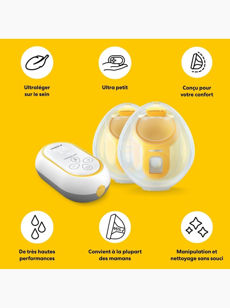 Freestyle Mini Hands-free MEDELA - Tire-lait Électrique Simple Portable Mains Libres 24mm Transparent - Kiabi