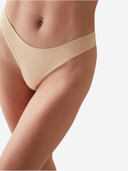 Fresh basic slip tanga en coton penti - Kiabi Fresh basic slip tanga en coton penti - Kiabi