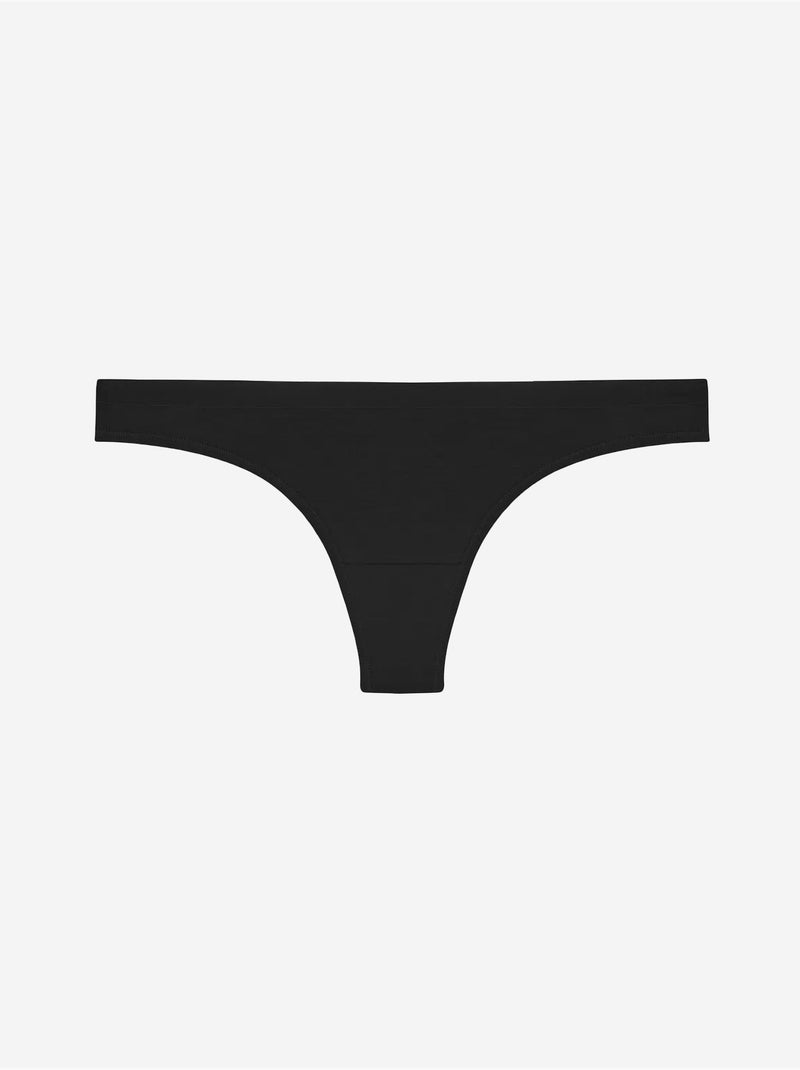 Fresh basic slip tanga en coton penti Noir - Kiabi