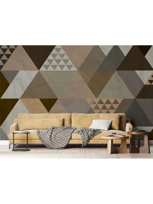 Fresque murale motifs triangles multicolores – 360 x 254 cm - Kiabi