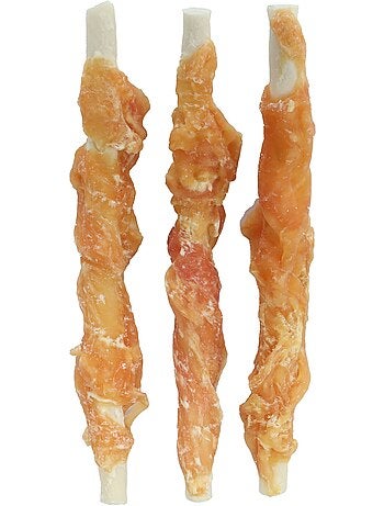 Friandise chien bâton blanc avec poulet