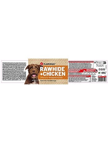 Friandise chien bâton blanc avec poulet