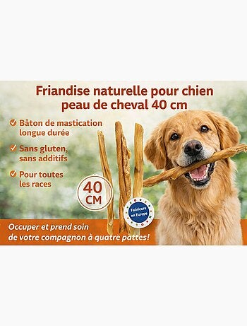 Friandise chien nature peau de cheval 40 cm