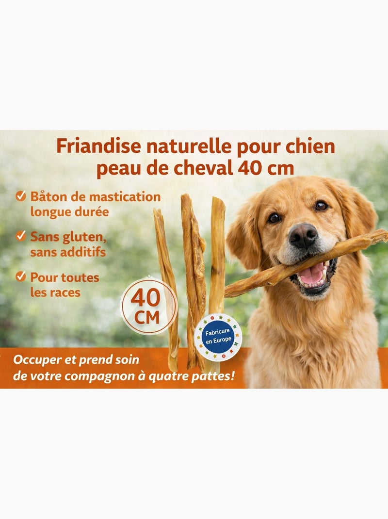 Friandise chien Nature Peau de cheval 40 cm Marron - Kiabi