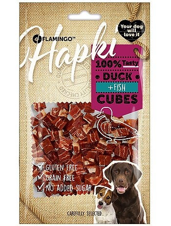 Friandise petits blocs avec poulet et cabillaud