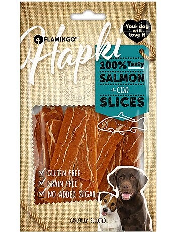 Friandise petits blocs avec poulet et cabillaud