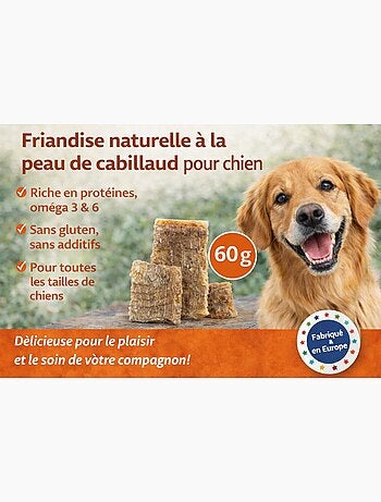Friandises chien nature peau de cabillaud court