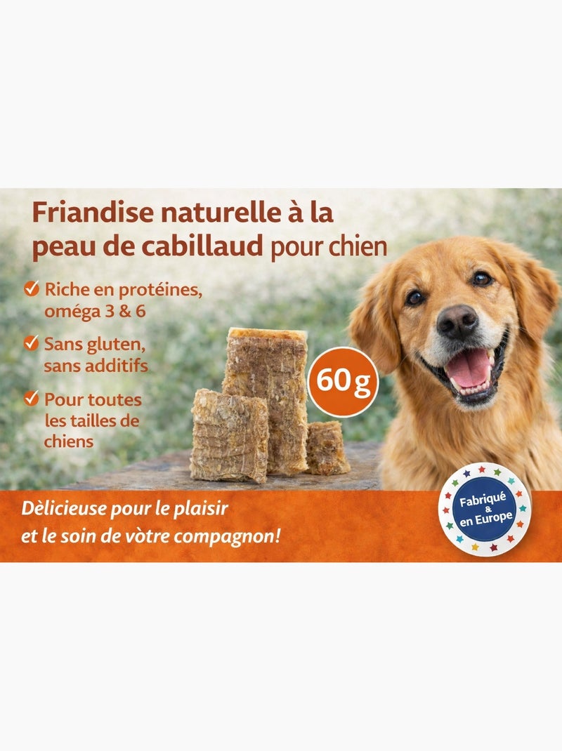 Friandises chien Nature Peau de cabillaud Court Marron - Kiabi