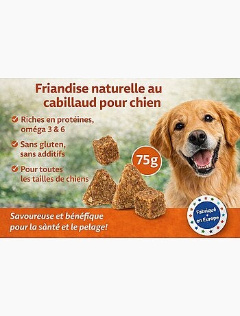 Friandises chien nature triangles avec cabillaud