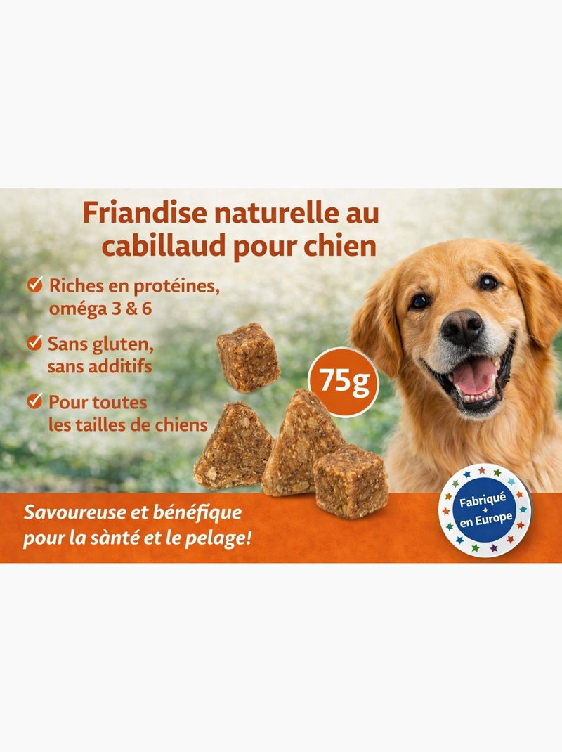 Friandises chien Nature Triangles avec Cabillaud Marron - Kiabi