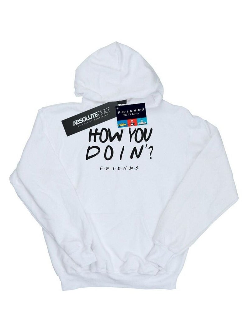 Friends - Sweat à capuche HOW YOU DOIN? Blanc - Kiabi