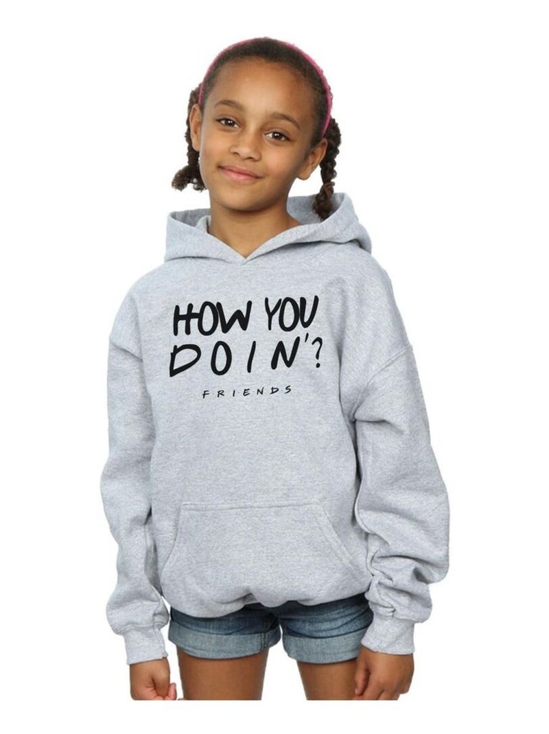 Friends - Sweat à capuche HOW YOU DOIN? Gris chiné - Kiabi