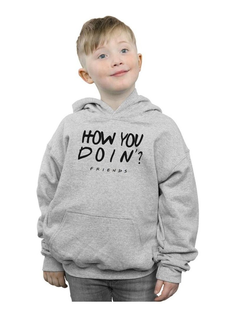 Friends - Sweat à capuche HOW YOU DOIN? Gris chiné - Kiabi