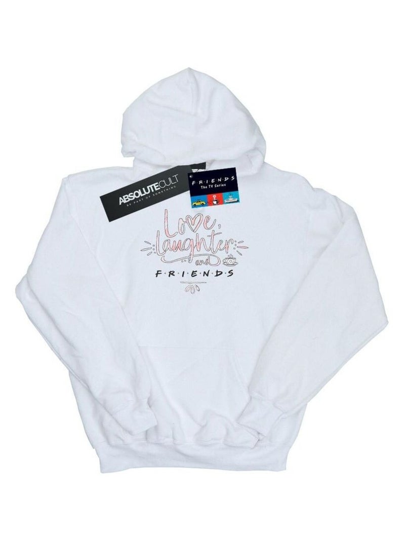 Friends - Sweat à capuche LOVE LAUGHTER Blanc - Kiabi