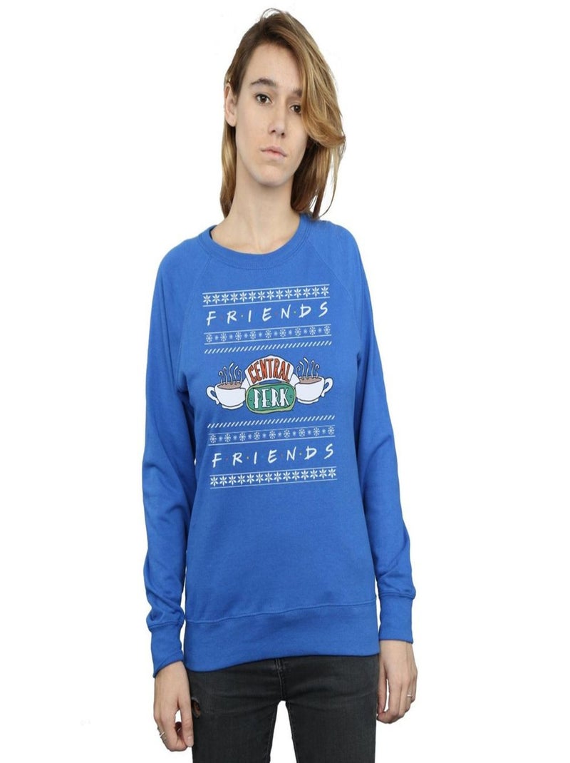 Friends - Sweat CENTRAL PERK Bleu roi - Kiabi