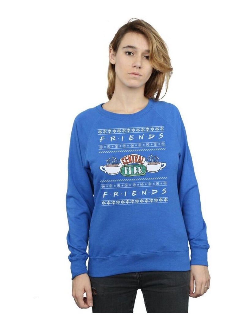 Friends - Sweat CENTRAL PERK Bleu roi - Kiabi