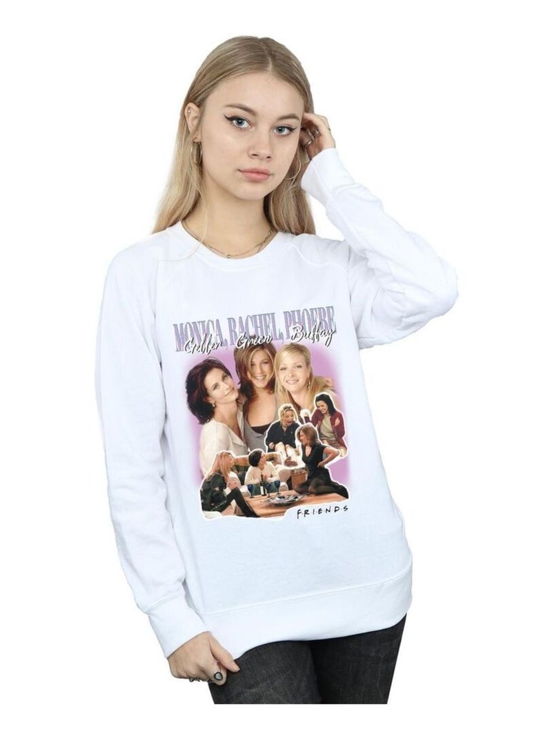 Friends - Sweat GELLER GREEN BUFFAY Blanc - Kiabi