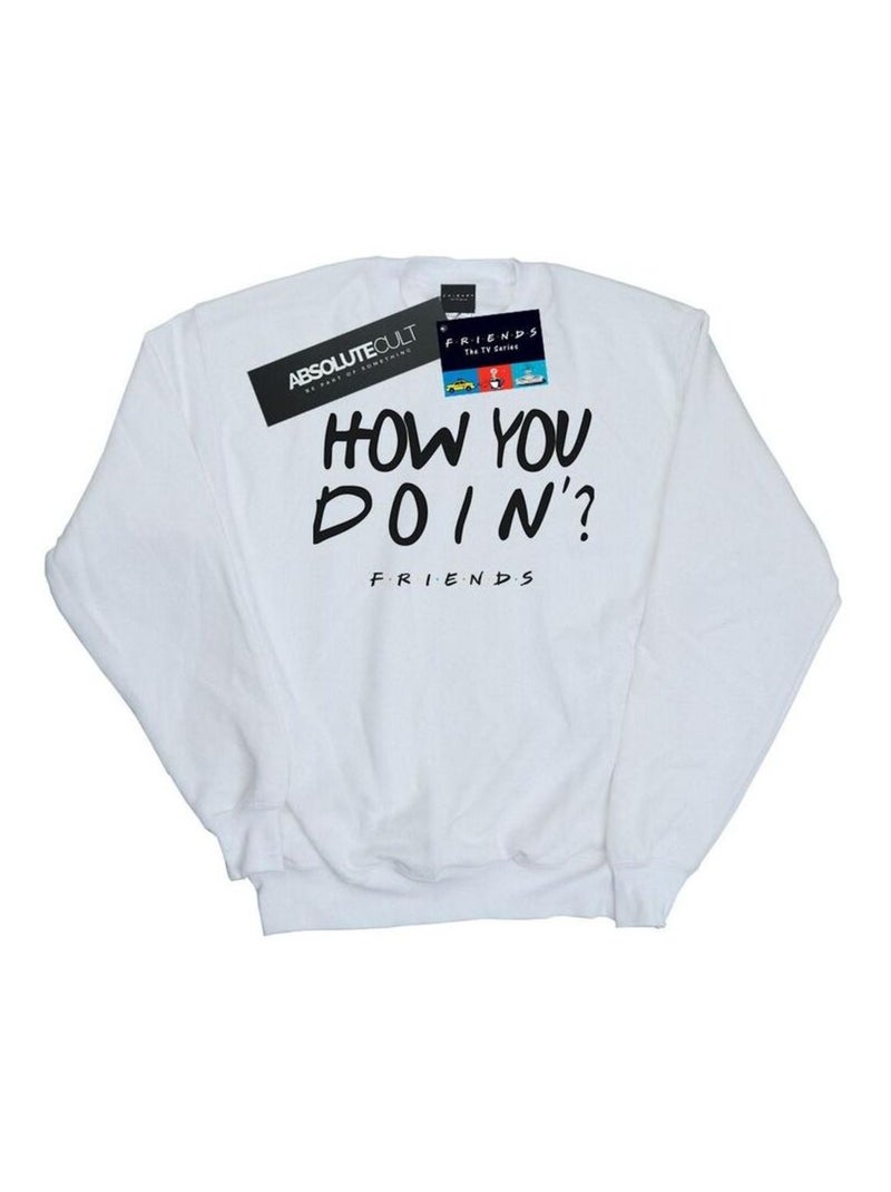 Friends - Sweat HOW YOU DOIN? Blanc - Kiabi