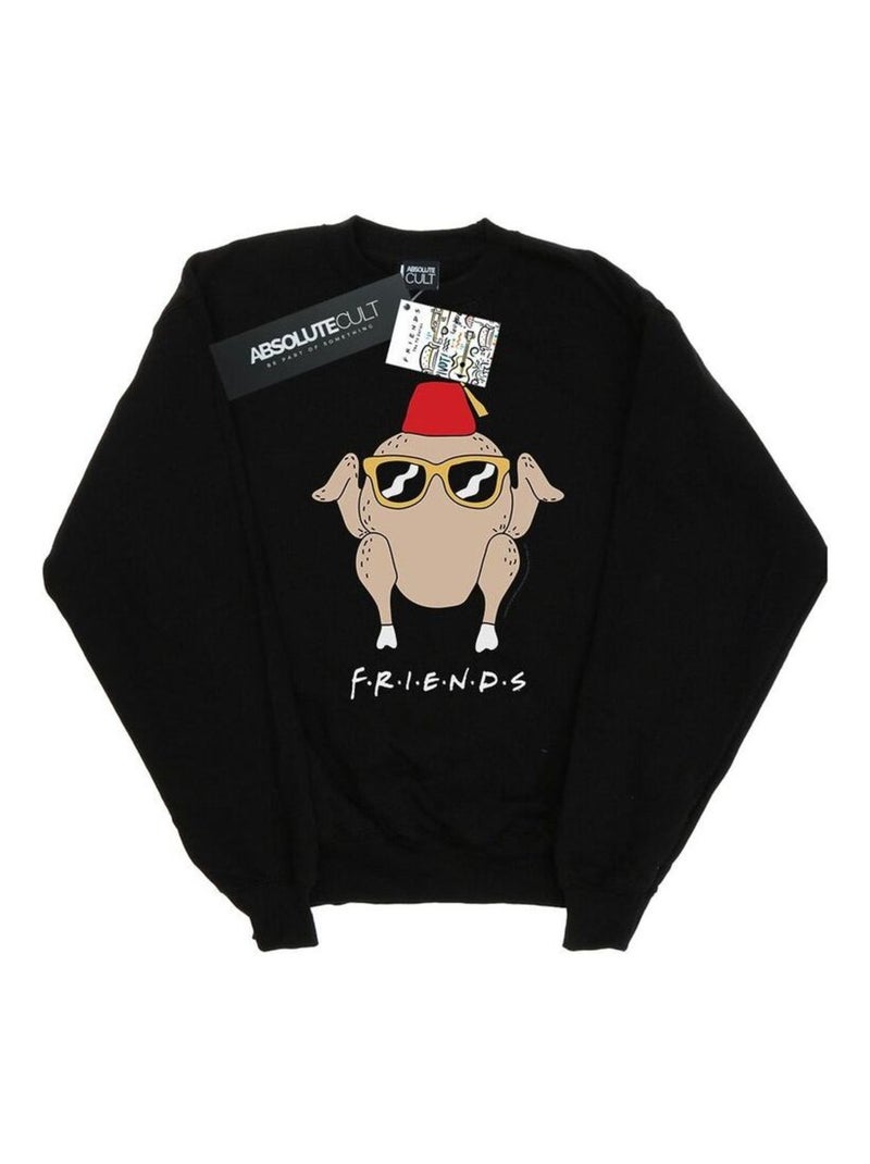 Friends - Sweat motif/style Dinde à lunettes Noir - Kiabi