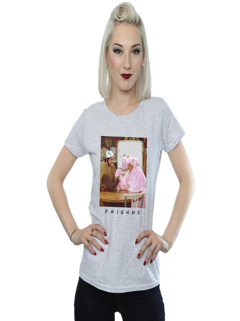 Friends - T-shirt ARM WRESTLING Gris chiné - Kiabi
